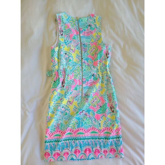 Lilly Pulitzer Marli Stretch Shift Dress Pop Up In The Beginning Women's Size 00 - Picture 6 of 8